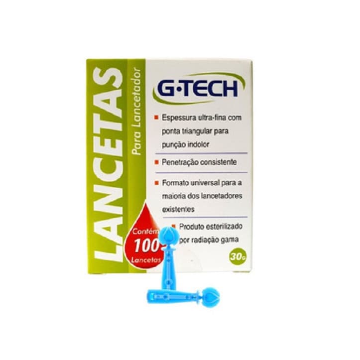 Kit com 600 unidades de Lanceta Para Lancetador Caixa Com 100 Unidades 28G - Gtech