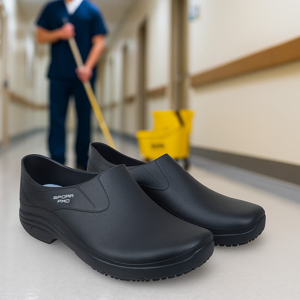 Sapato de Segurança Antiderrapante Para Limpeza Hospitalar