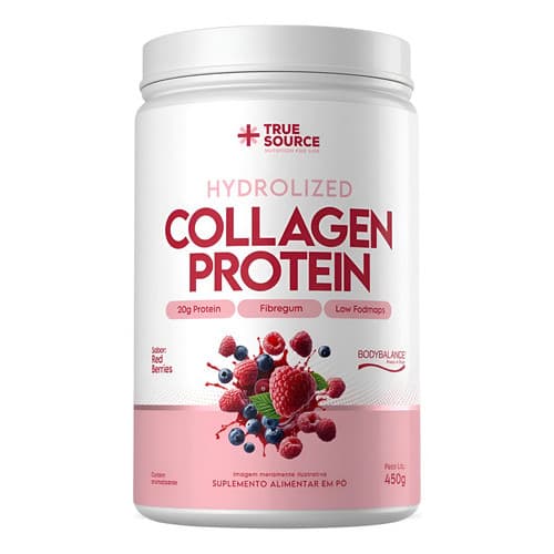 Collagen Protein True Source Colágeno Red Berries Bodybalance Fibras Frutas vermelhas