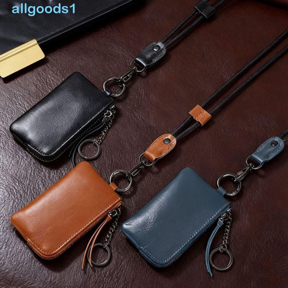 ALLGOODS Mini Bolsa De Moedas , Com Chaveiro Cordão PU Pendurado No Pescoço Carteiras , Portátil Retrô Macia Para Cartão