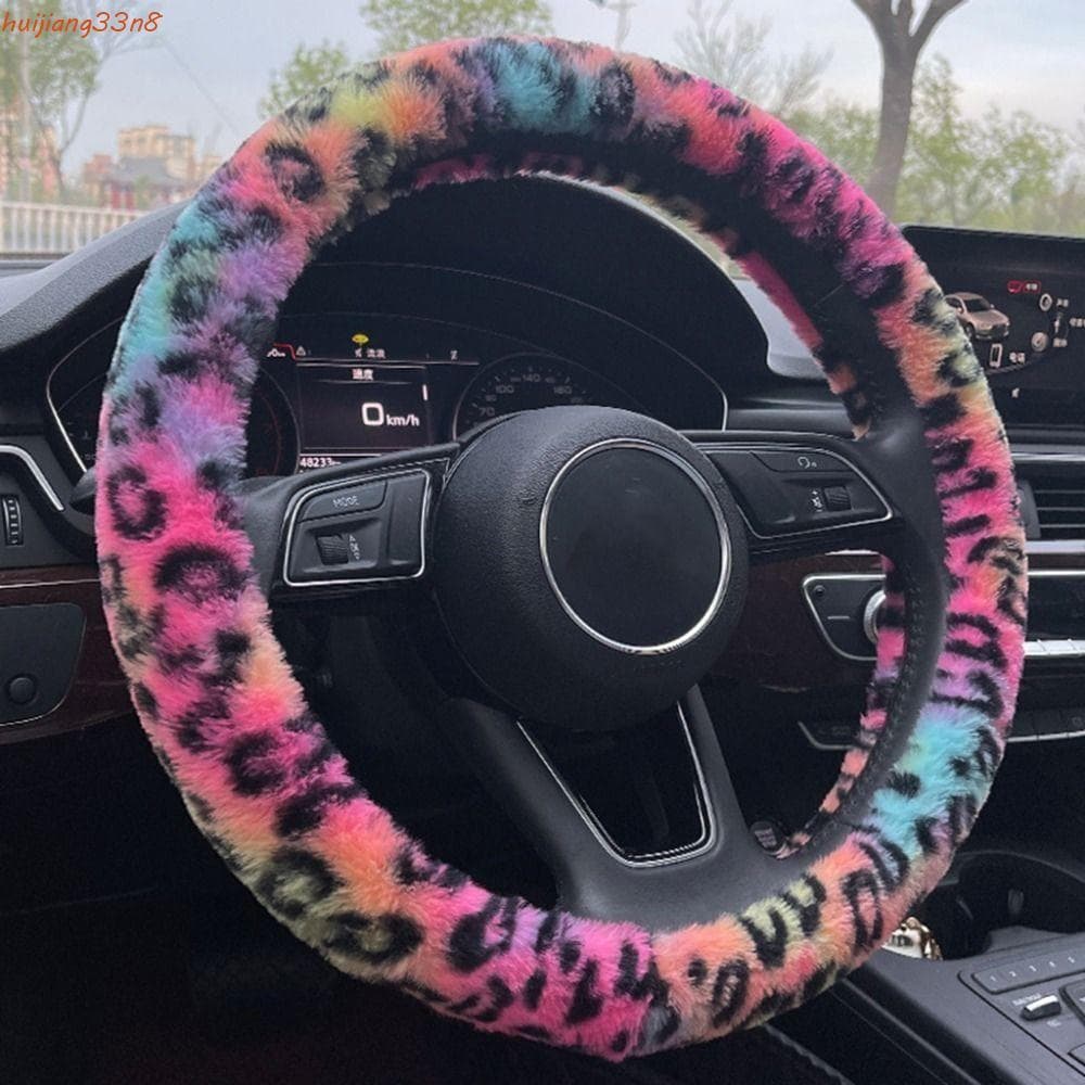 Capa De Volante HUIJIANG , De Pele De 38 Cm De Pelúcia De Inverno , Universal Para De Carro