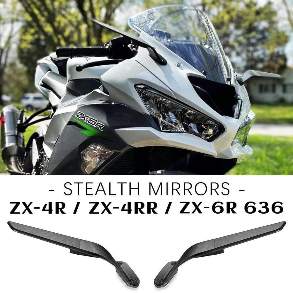 Espelhos Furtivos Para Motocicleta KAWASAKI NINJA ZX-6R 636 4R Acessórios Espelho Retrovisor ZX6R 4RR Ninja636peças Auto