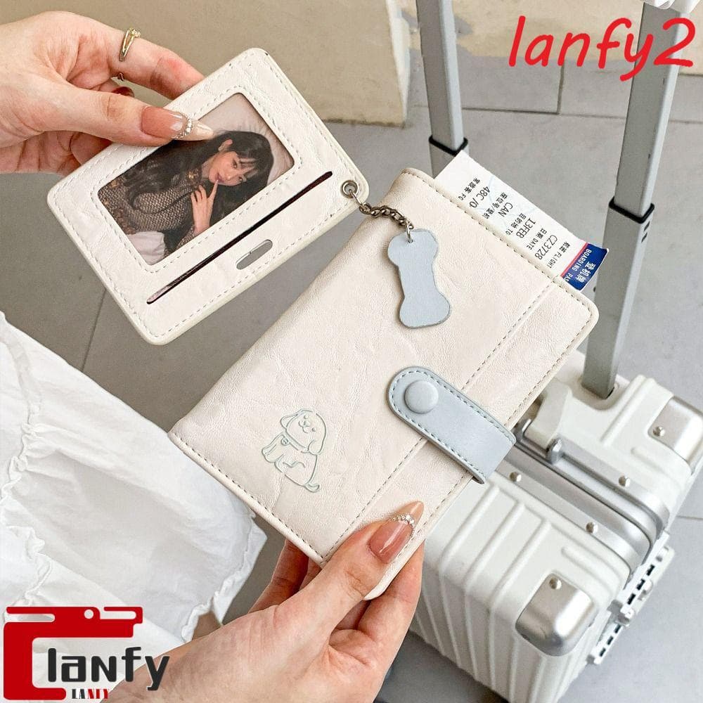 LANFY Bolsa Para Passaporte PU , Porta-Cartões , Carteira De Viagem , Capa Cartão Bilhetes Fofo Cachorro , Clipe Masculi