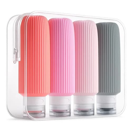 Kit 4 Frascos Potes Silicone Viagem Cosméticos  90ml Sortido