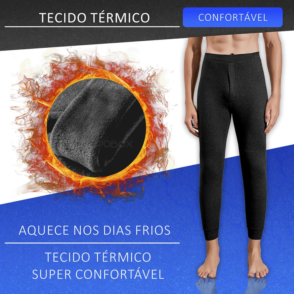 KIT1-3//Calça Térmica Masculina Segunda Pele Peluciada Forrada Lã Legging Proteção Frio