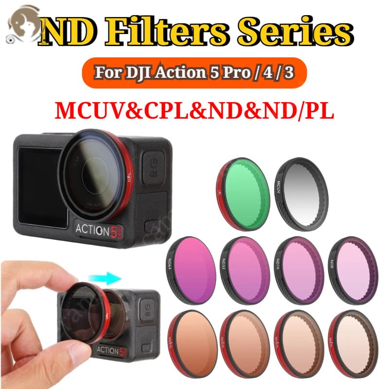 Filtro De Lente ND Para DJI Action 5 Pro 4 3 CPL MCUV/PL Conjunto De Ajustável