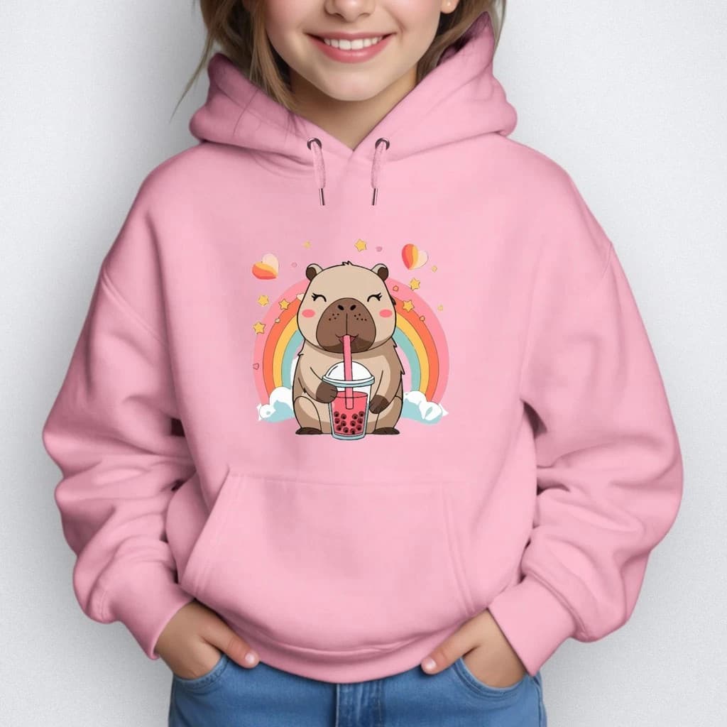Moletom Feminino Infantil fofo Estampado Casaco Básico Infantil Casaco Criança Moda Juvenil
