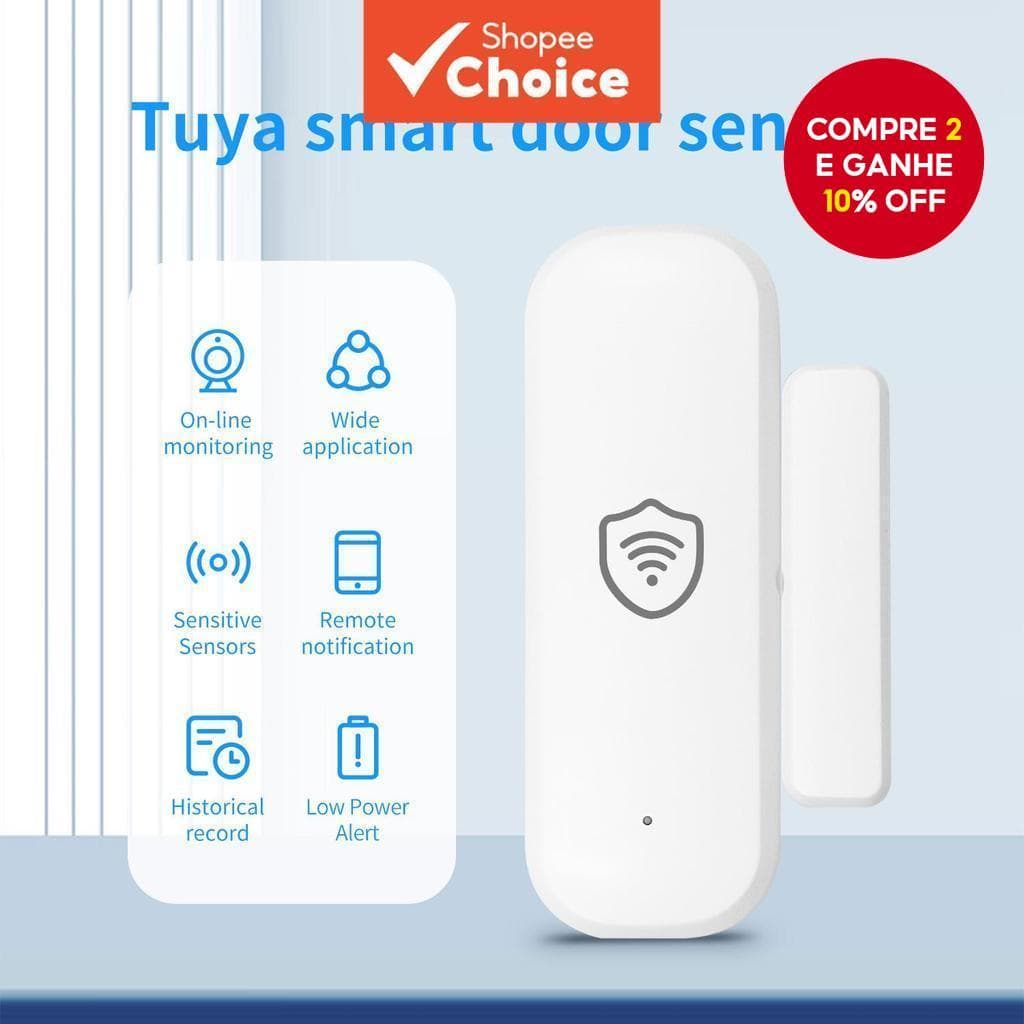 Tuya Wifi Sensor De Porta Janela Entrada Segurança Contra Roubo Alarme Vida Inteligente Magnética Alexa Google Casa