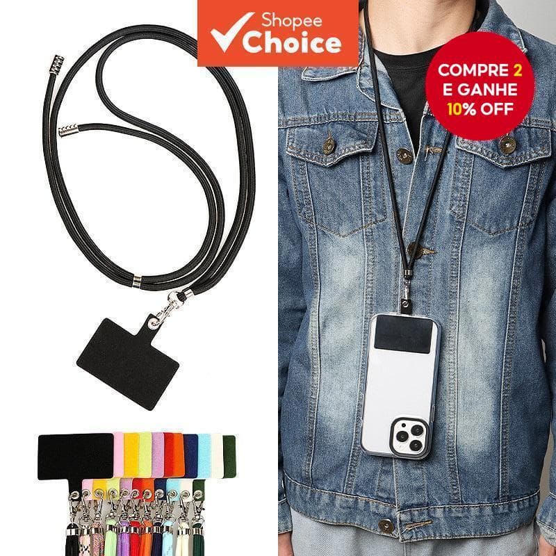 Cordão Crossbody Personalizável-Estojo Fashion Para Chave/Cartão