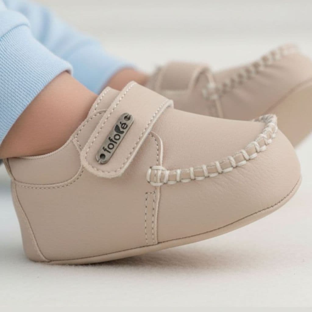 Sapatinho de Bebê Menino Confortável Mocassim com Velcro Primeiros Passos - 13 ao 17