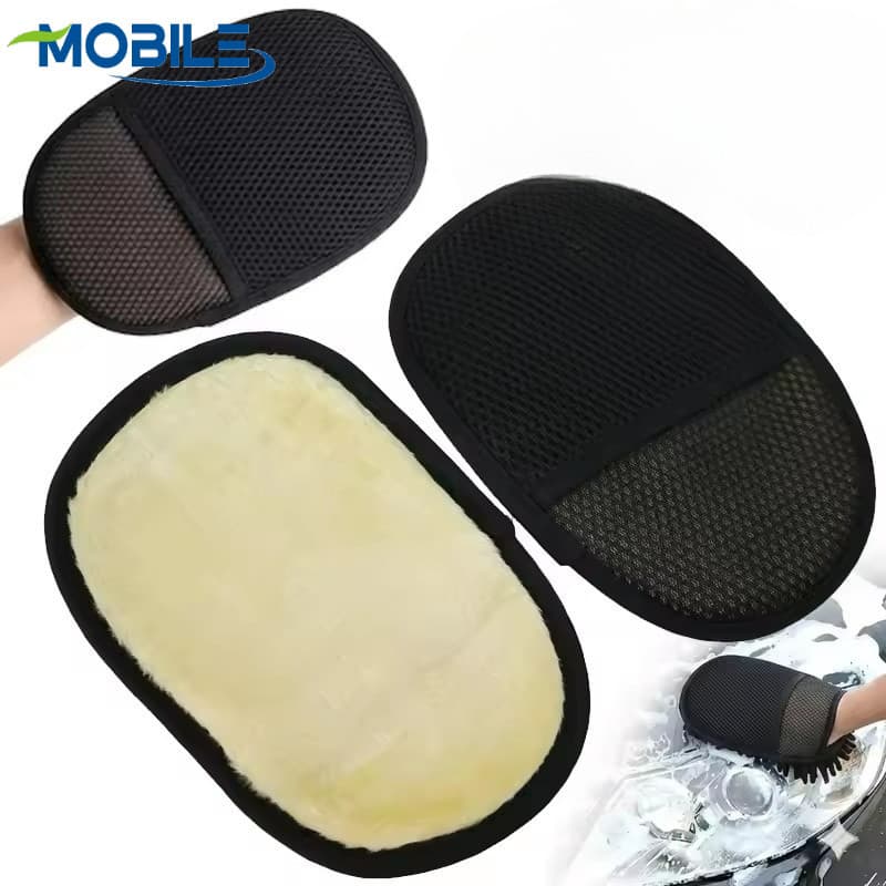 Luva De Pelúcia Durável Para Lavagem De Carros Com Punho Ergonômico | Limpeza Reutilizável Superfícies Úmidas/Secas , Vi