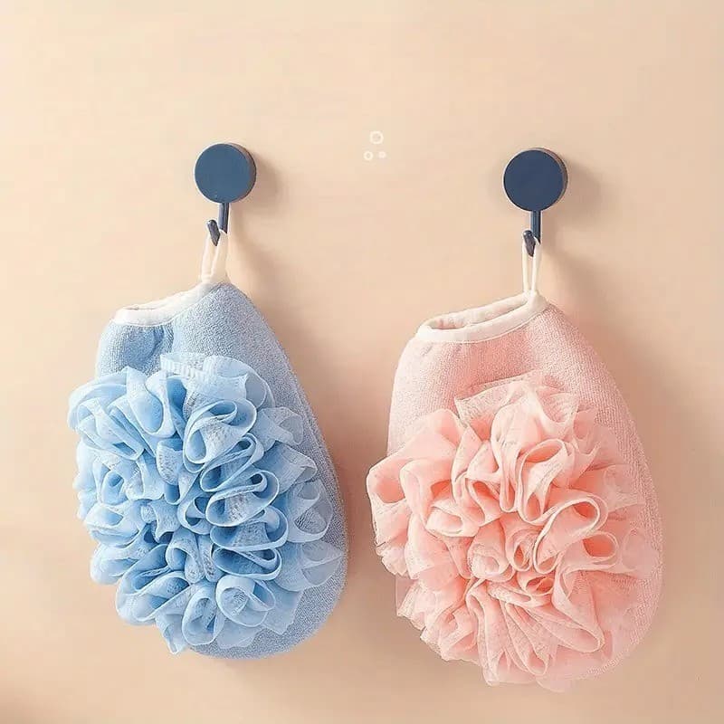 Luva Esponja Dupla Face para Banho | Limpeza de Pele para Homens e Mulheres | Toque Macio e Espuma