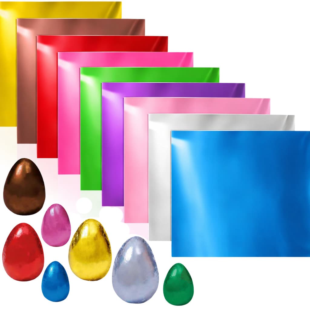 3~20 Folhas Papel Chumbo 44x60 Econômico P/ Ovo de Páscoa Bombons Trufas