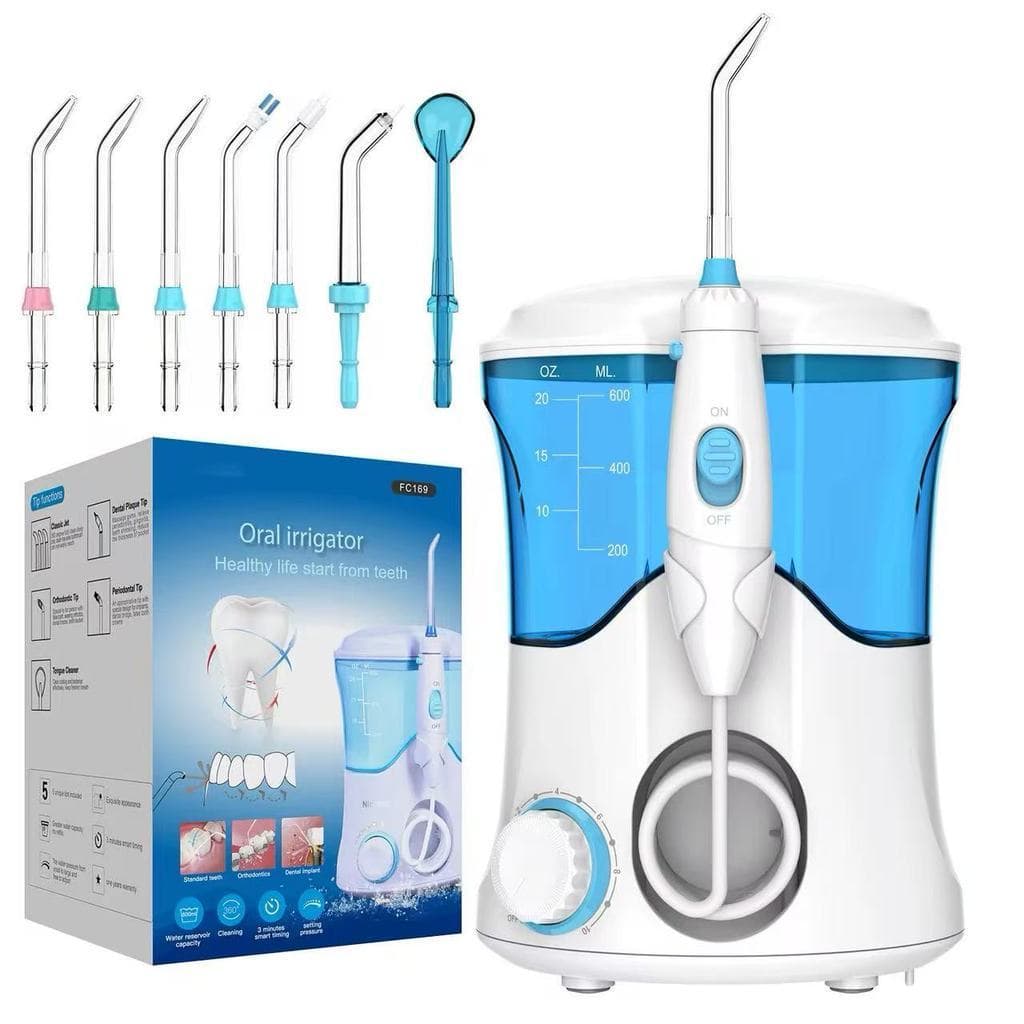 Irrigador Oral Bucal Portátil 110v , 10 Níveis de Pressão 7 Bicos Limpeza Limpador Dental 600ml -XL