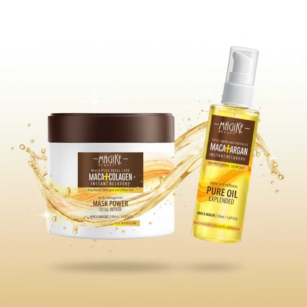 Kit Máscara Macadâmia & Colágeno 500g + Óleo Argan & Macadâmia 50ml
