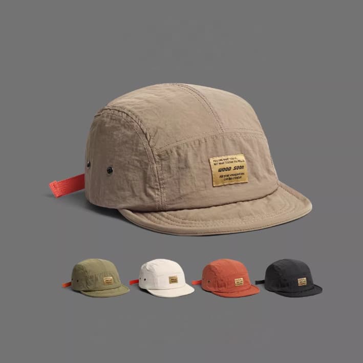 Boné Masculino Five Panel Bordado com Malha para Casal Estilo Vintage Streetwear Moda Ideal para Bicicleta Chapéu