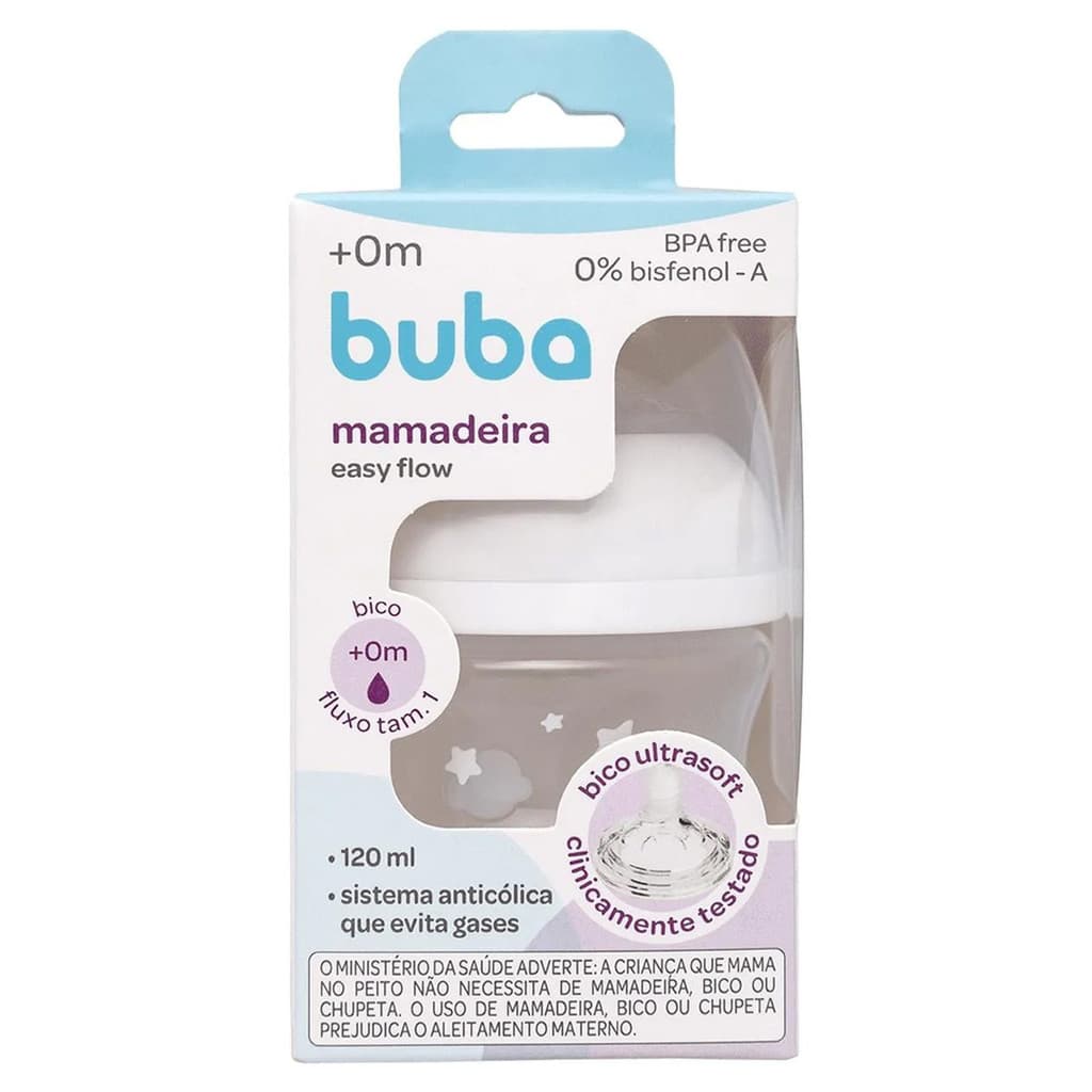 Mamadeira Buba Easy Flow Nuvem Branca 120ml