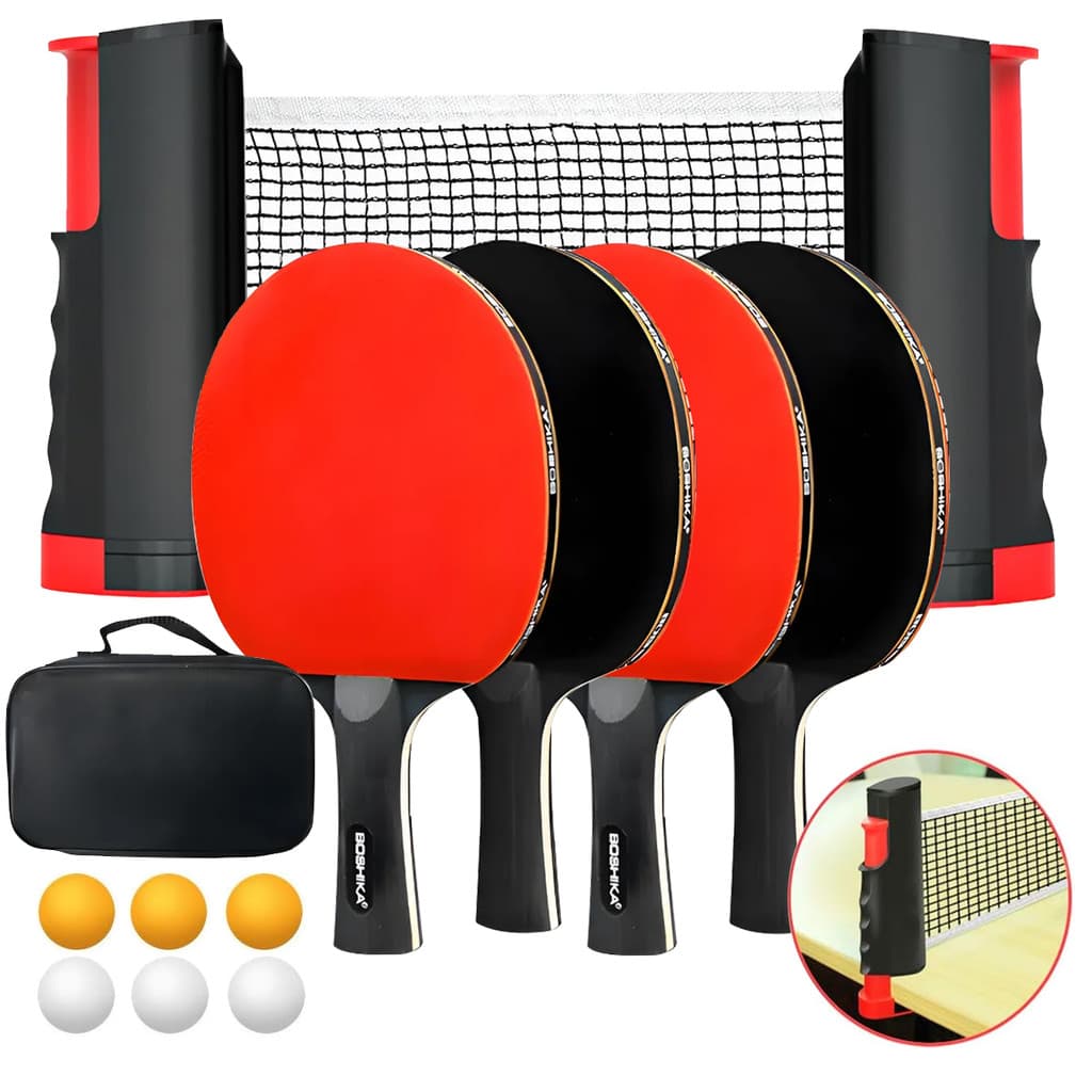 Kit Ping Pong Profissional c/ Bolsa + Rede + Raquetes + Bolas (Escolha seu Kit)