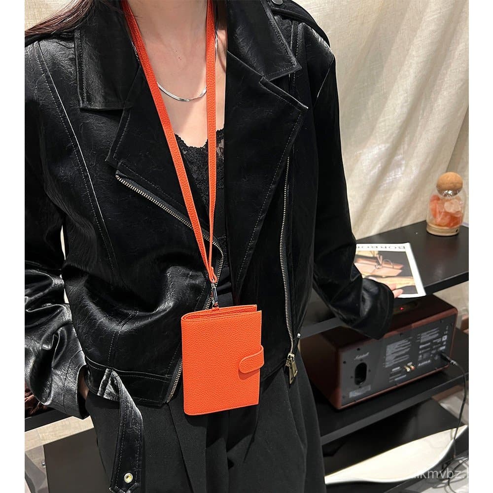 Bolsa de couro multifuncional para porta-passaporte