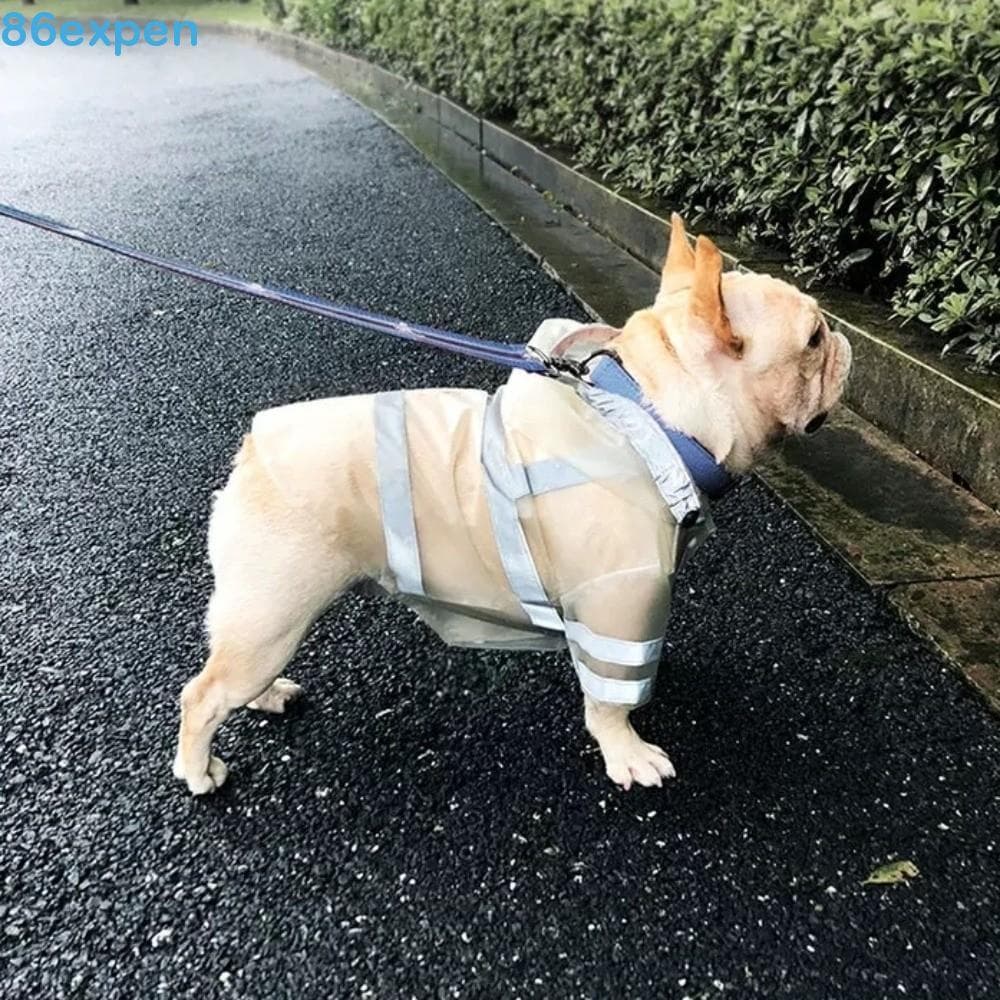 EXPEN1 Capa De Chuva Para Cachorro , Reflexiva Com Capuz Cobertura Total , Jaqueta S-XXL À Prova De Vento