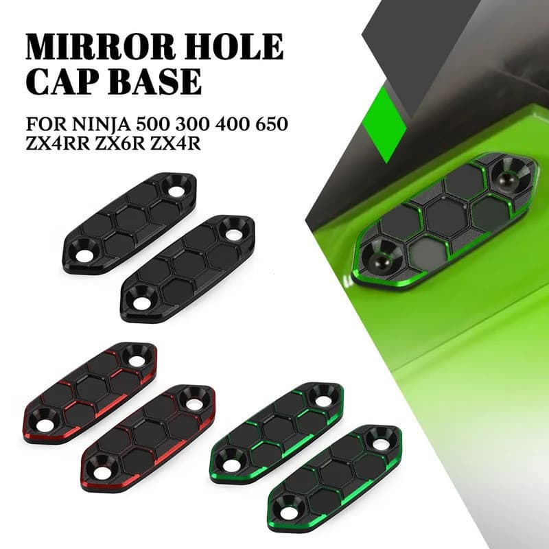Para Kawasaki Ninja 400/500/ZX-4R 6R CNC Espelho Retrovisor Bloco Fora Das Placas Capa Decorativa Buraco Tampa Base
