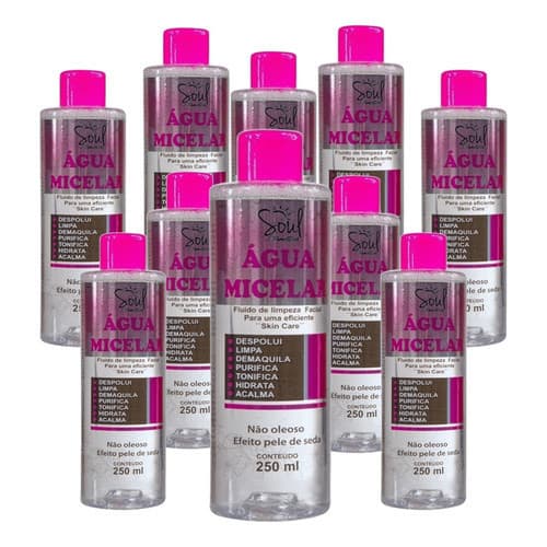 Kit 10x Água Micelar Demaquilante Skin Care Soul Cosméticos