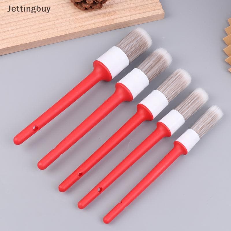 [Jetingbuy] Kit De Conjunto De Escova De Limpeza Para Detalhamento De Carro , 5 Peças , Interior E Exterior , Jantes De 