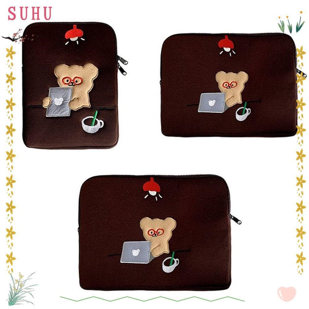 Bolsa Para Tablet SUHU , De Armazenamento Laptop De 11/13/15 Polegadas Com Urso De Desenho Animado , Capa Portátil À Pro