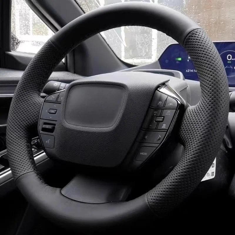 Capa De Volante De Carro Costurada À Mão Em Camurça Preta Para Toyota Prius 2023-2024 bZ4X 2022 Peças Automotivas Decora
