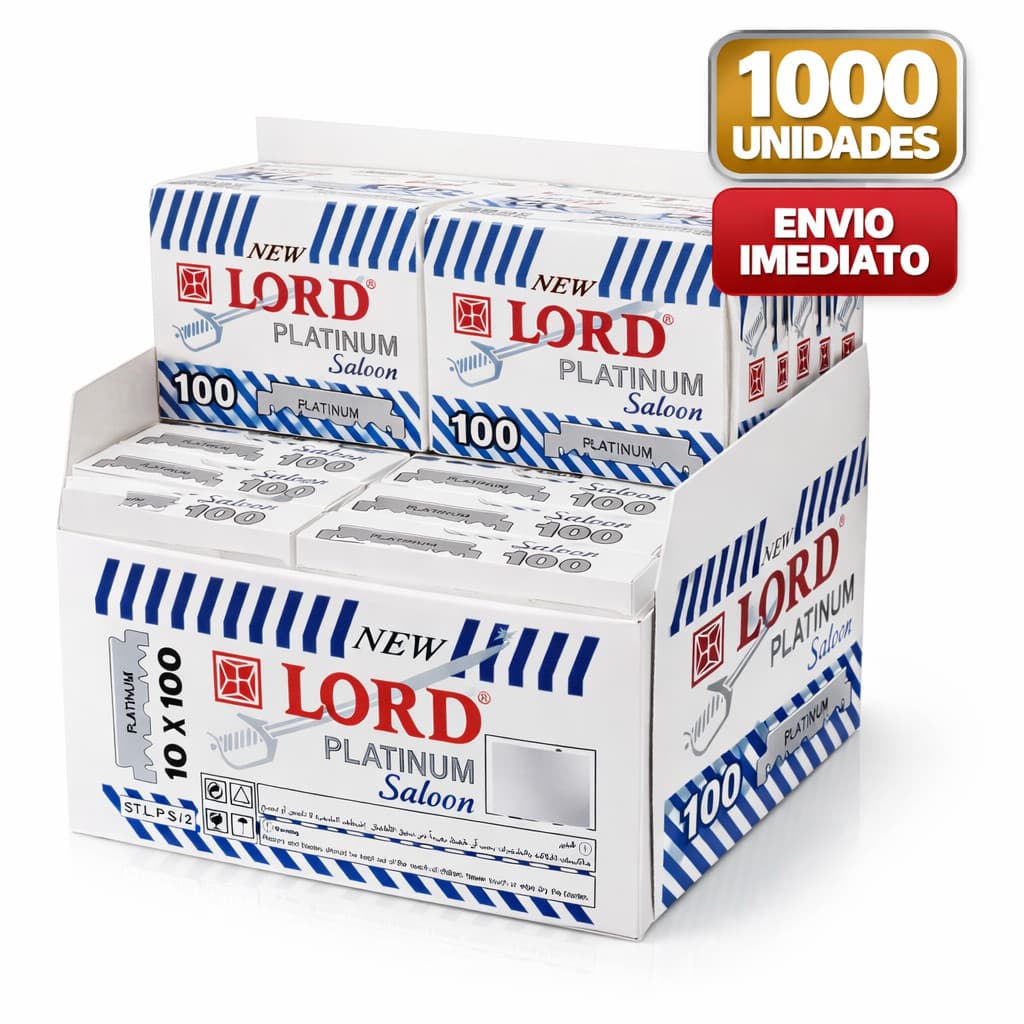 Kit 1000 Meia Lâminas Barbear Inox Lord Platinum Original Nf