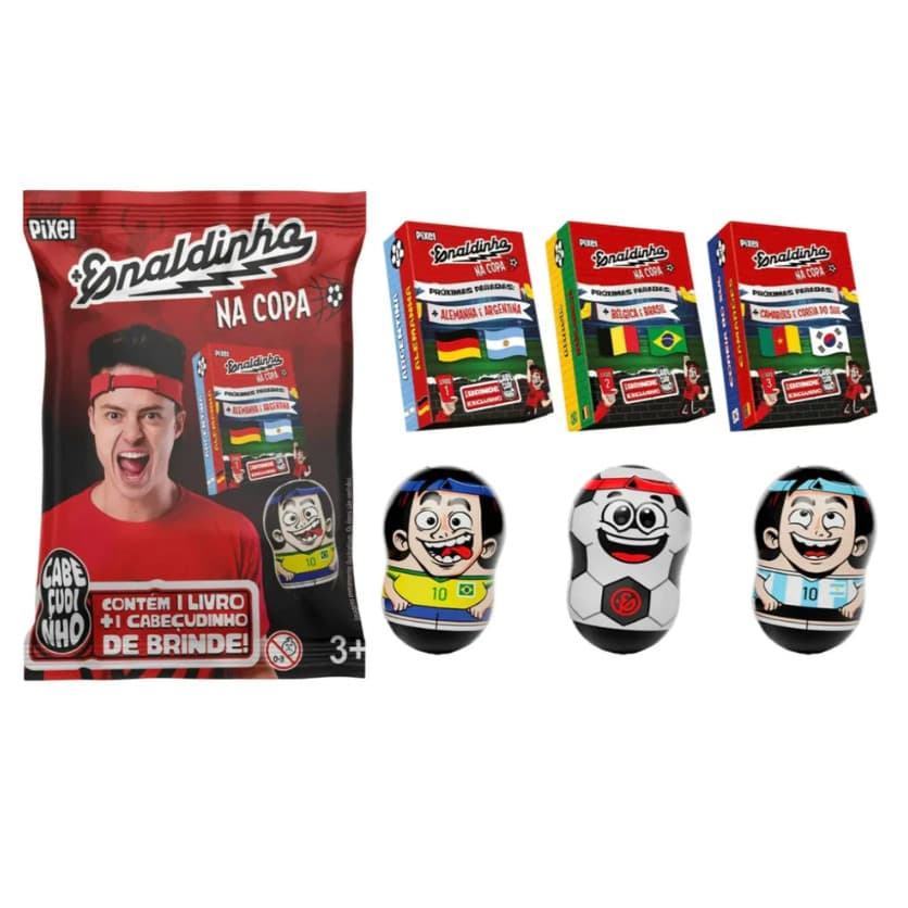 Kit 03 Flow Pack Enaldinho Na Copa Cabeçudinhos Sortidos- Aleatórios