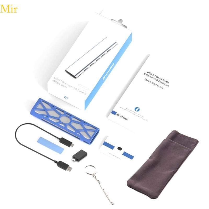 Mir SSD Case Alumínio NVME Gabinete 10Gbps Transferências Rápidas Armazenamento 2 Tb