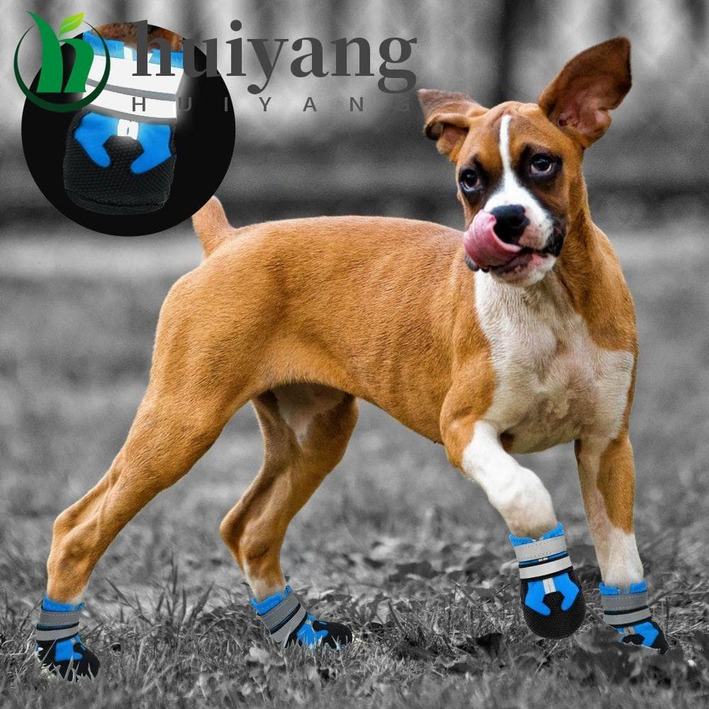 HUIYANG 4 Unidades/Conjunto Botas De Chuva Antiderrapantes Para Cães , Calçados Esportivos Ao Ar Livre Resistentes Desga