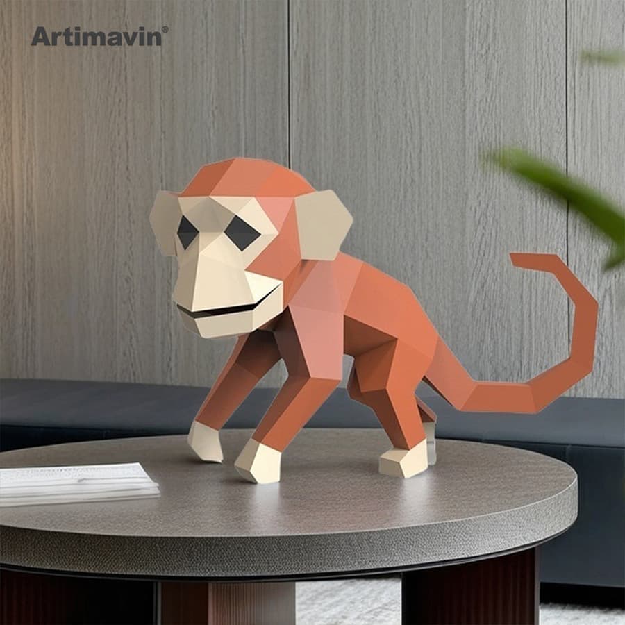 MOMO molde de papel tridimensional criativo DIY tridimensional escultura em papel modelo artesanal Origami decoração art