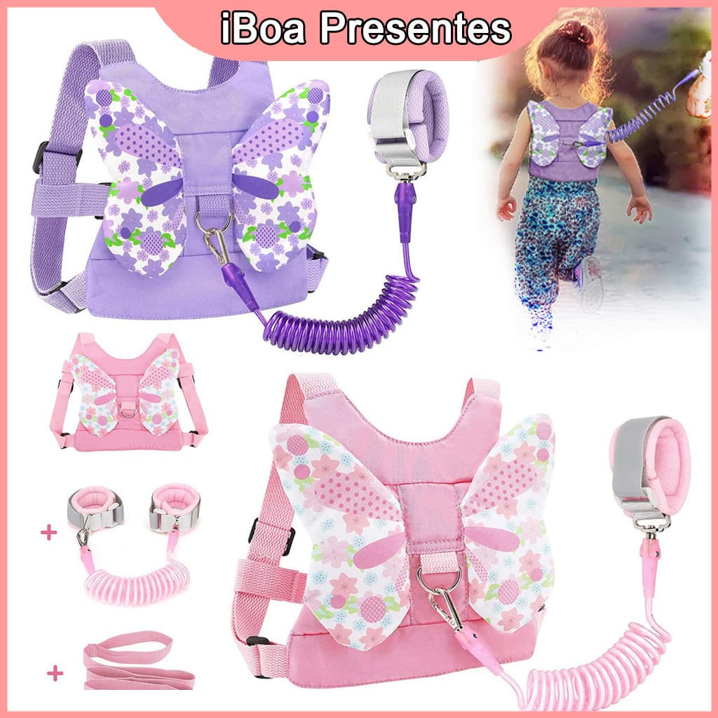 Coleira Infantil Mochila Guia De Segurança Anti Perda Com Cinta Pulseira Guia Para Criança Infantil