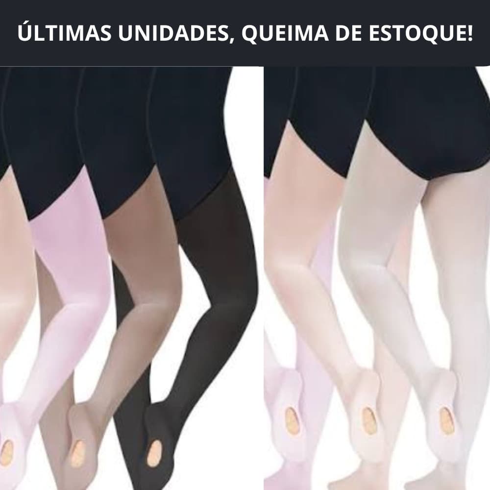 Meia Calça Ballet Fio 80 Suplex Conversível  Adulto ou Infantil, Meia Calça de Ballet Adulto ou Infantil