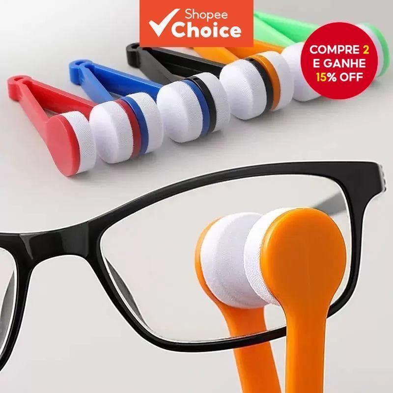 Escova Portátil Para Óculos De Microfibra | Limpador E Toalhetes De Dupla Face Limpeza Sem Esforço