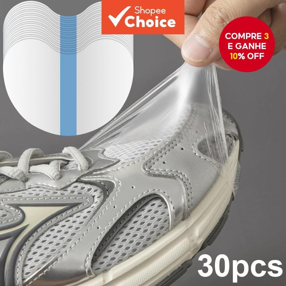 30 Pçs Protetores De Dedo Do Pé De Sapato Autoadesivos Transparentes À Prova Dwaterproof Água Anti-Sujo Adesivos Tênis V