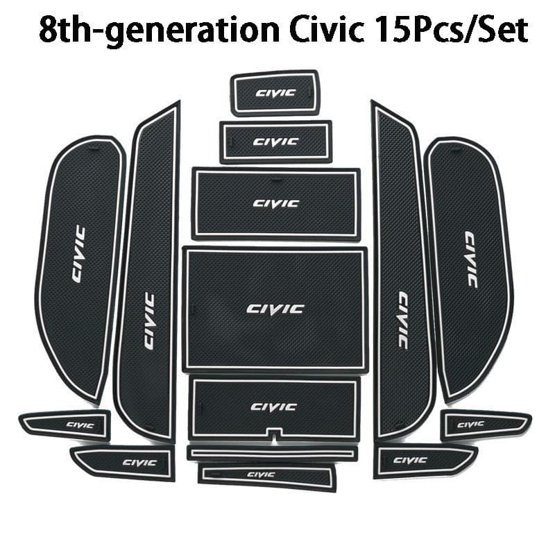 Tapete de Porta de Carro Honda 8ª Geração 9ª Geração 1.8L 2.0L 10ª Geração Civic, Tapete de Borracha Antiderrapante para