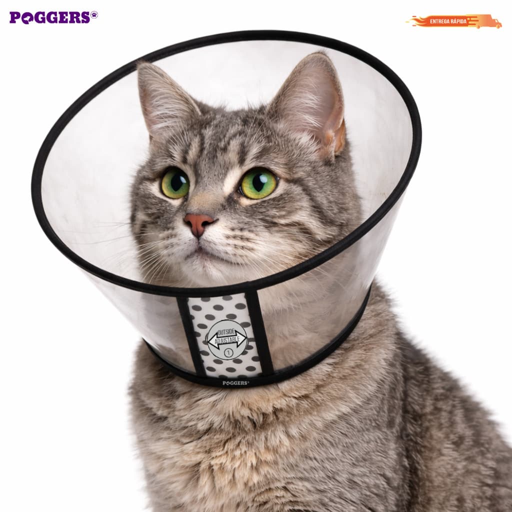 Colar Elizabetano Cone Pós Cirúrgico para Gato e Cachorro Confortável Proteção Diversos Tamanhos