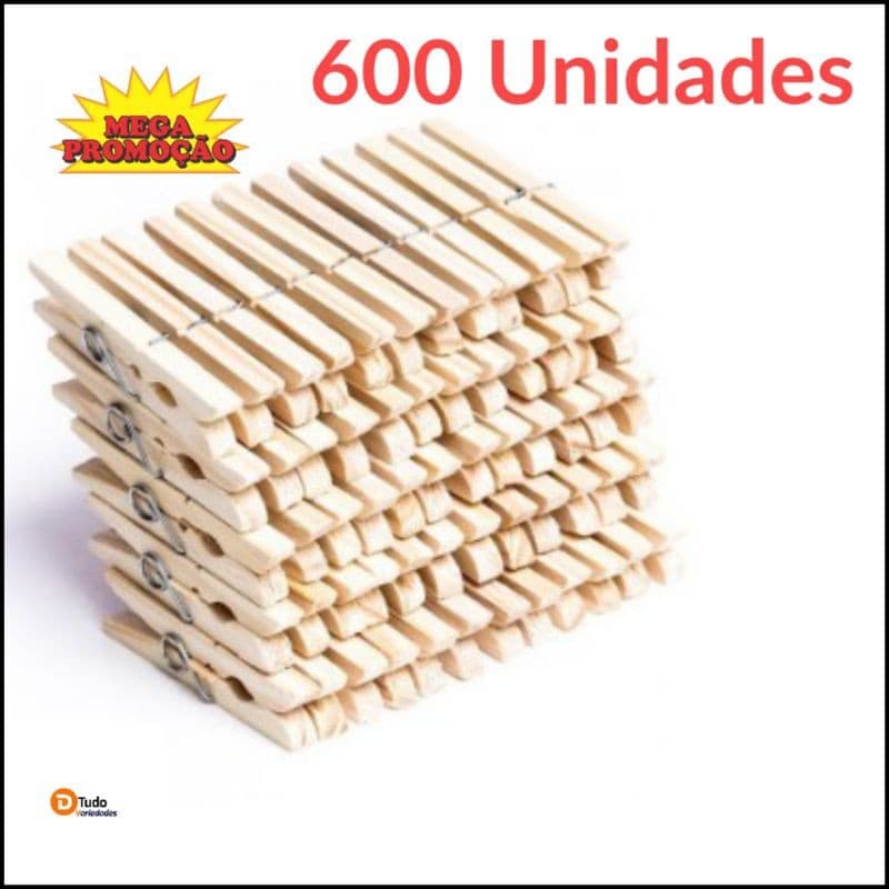 Kit 600 Prendedor De Roupas, Madeira , Embalagem c/600 Unidades