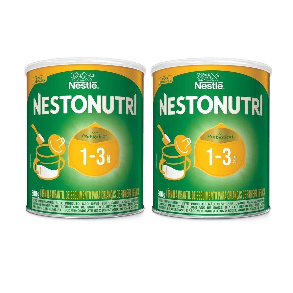 Kit 2 Un  Fórmula Infantil Nestonutri 1-3 Anos Lata 800g Cd