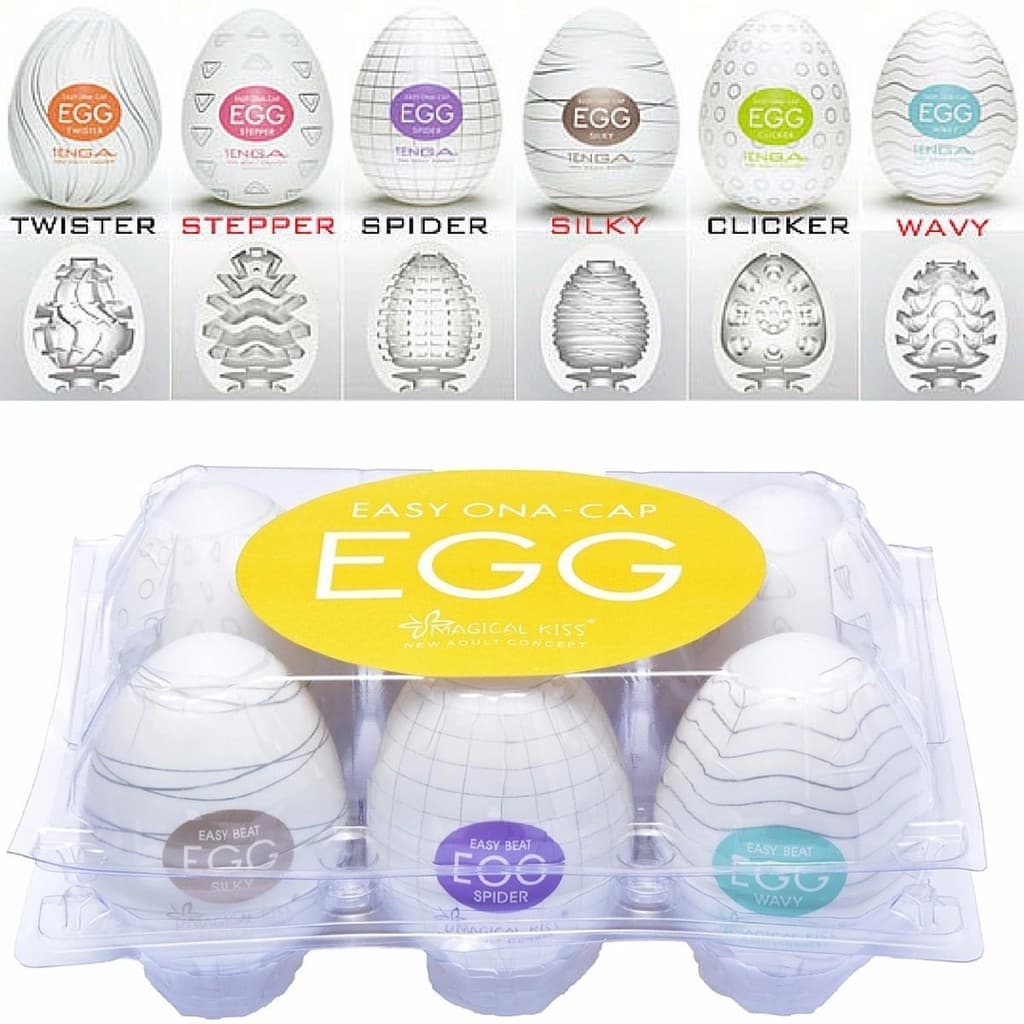 KIT 6 Ovos Masturbadores Masculinos Egg Magical Kiss - SEX SHOP