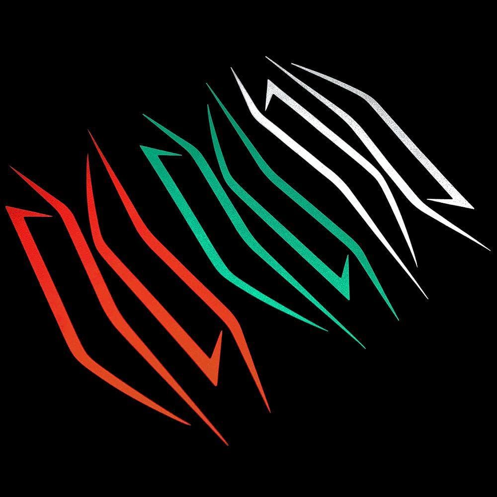 TKEY 4 Pçs Motocicleta Frente Cabeça Corpo Tira Estilo Adesivos Reflexivos Puxar Flor Decalque À Prova Dwaterproof Água 