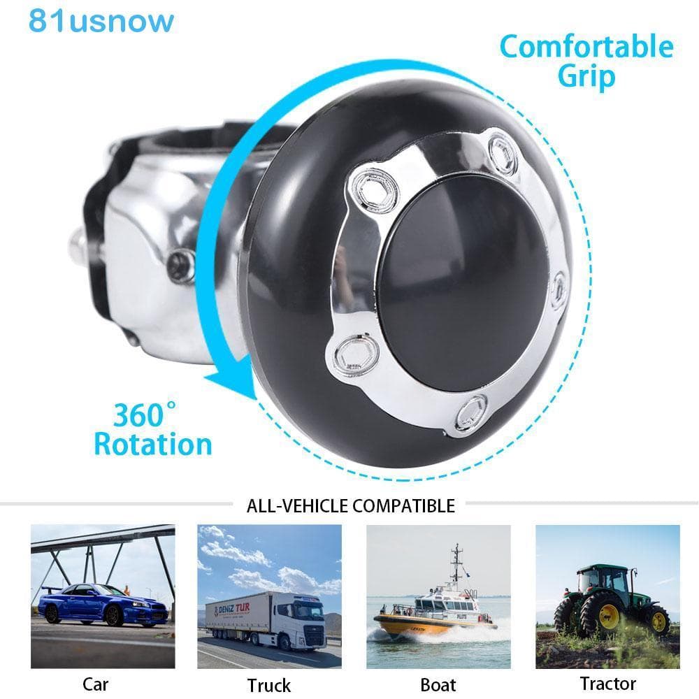 Alça Esférica Do Volante USNOW1 , Botão Giratório ABS , Acessórios Pretos Para Carro