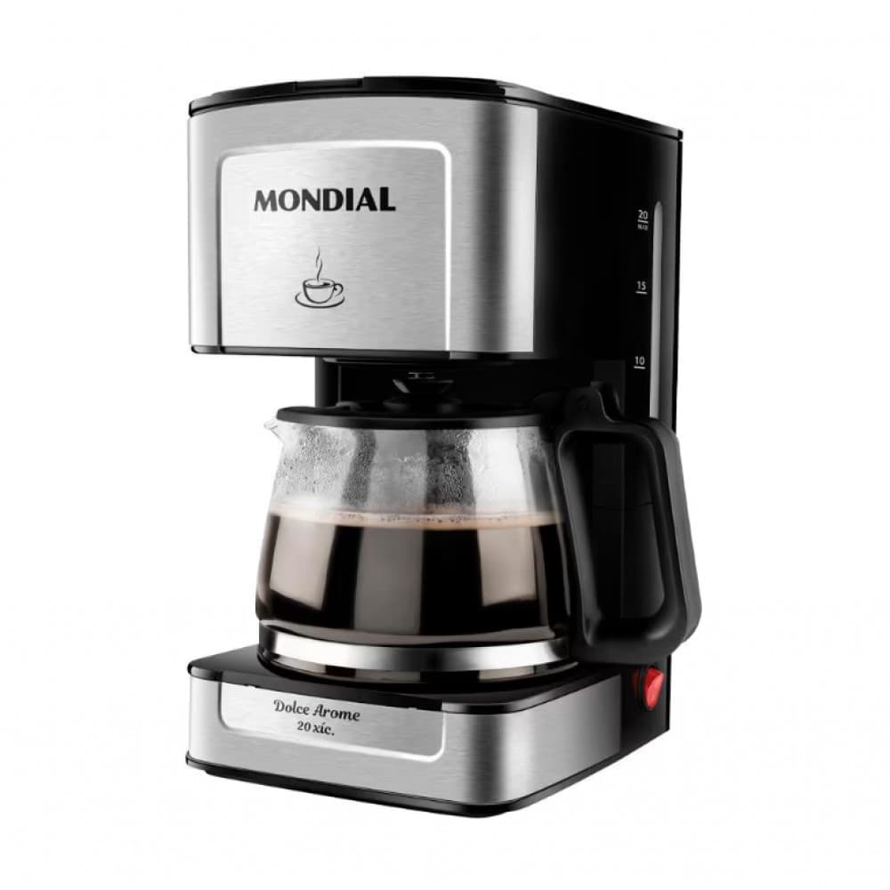Cafeteira Elétrica Mondial Dolce Arome Vidro C-43-20X-SI 20 Xícaras 550W
