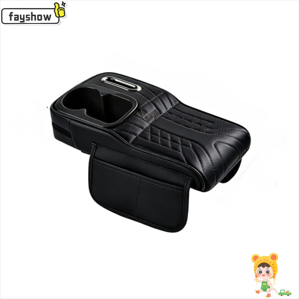 Almofada De Apoio De Braço FAYSHOW , Portátil De Couro PU Para Console Central , Com Caixa De Tecido Suporte De Copo