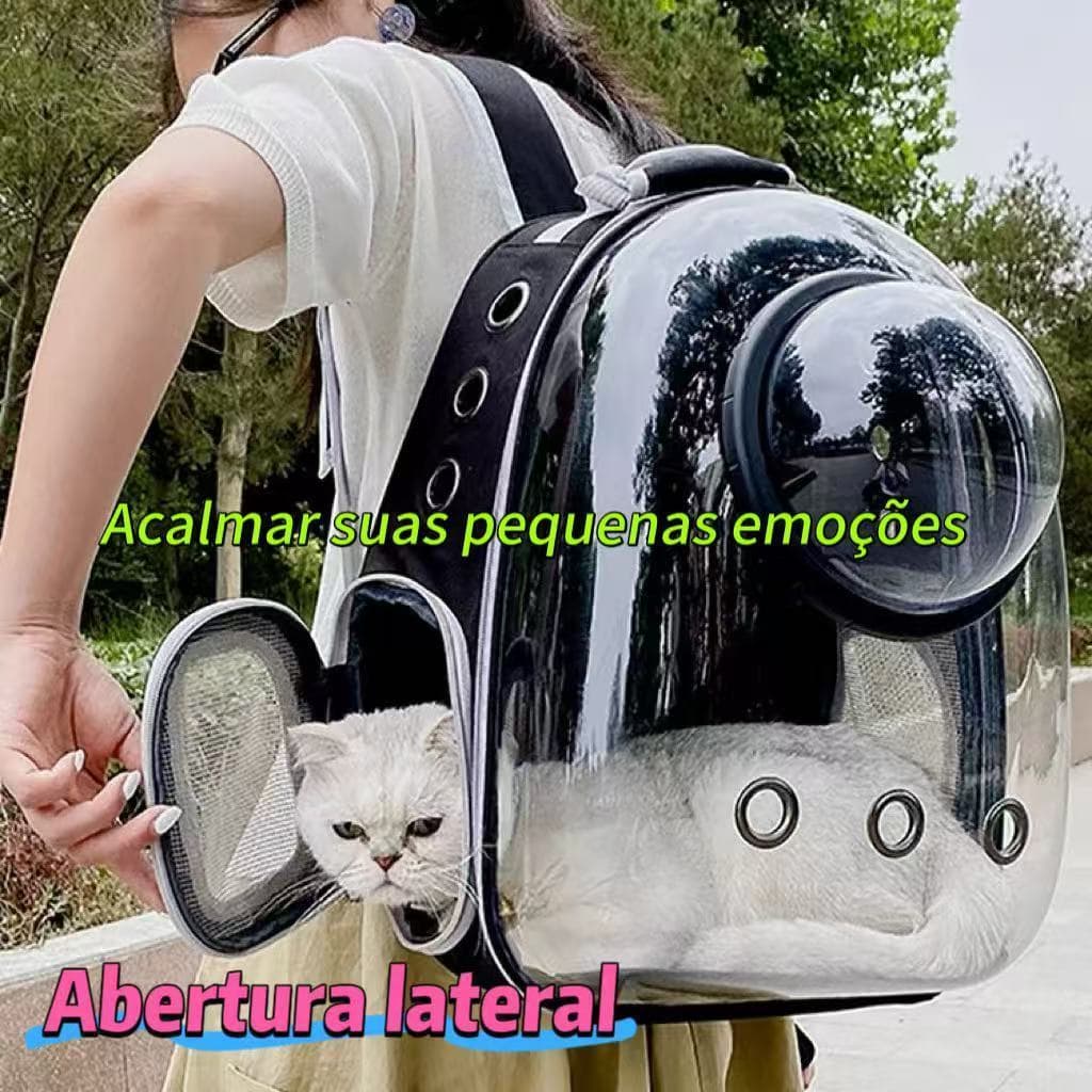 Mochila para gatos portátil para viagens, mochila tipo cápsula espacial para Cão, mochila para animais de estimação