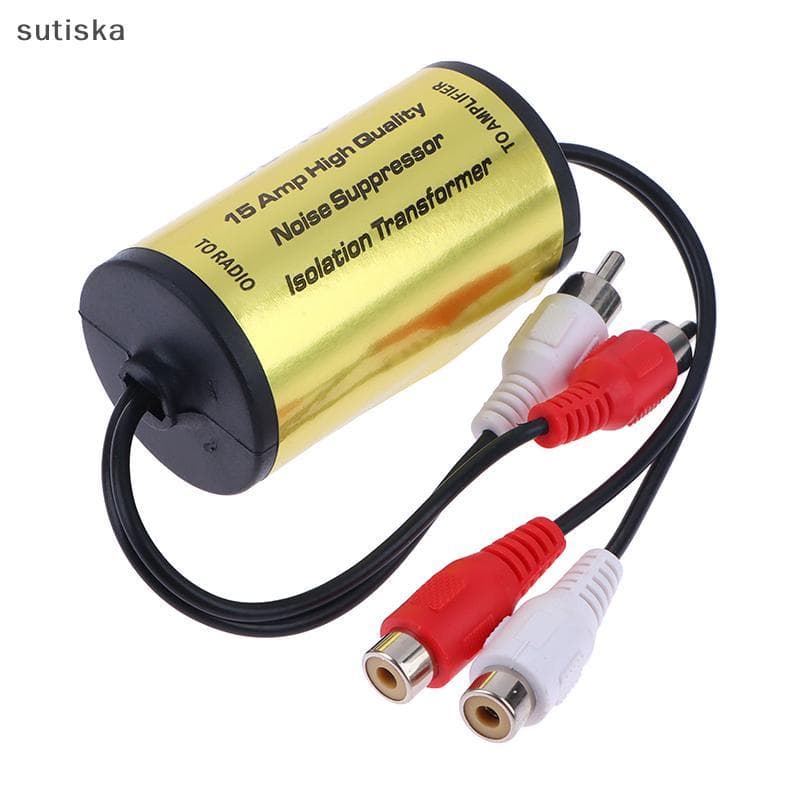sutiska RCA Filtro De Ruído De Áudio Supressor Lsolator De Loop De Terra Para Carro E Casa Estéreo 2-Macho , 2rca Femini