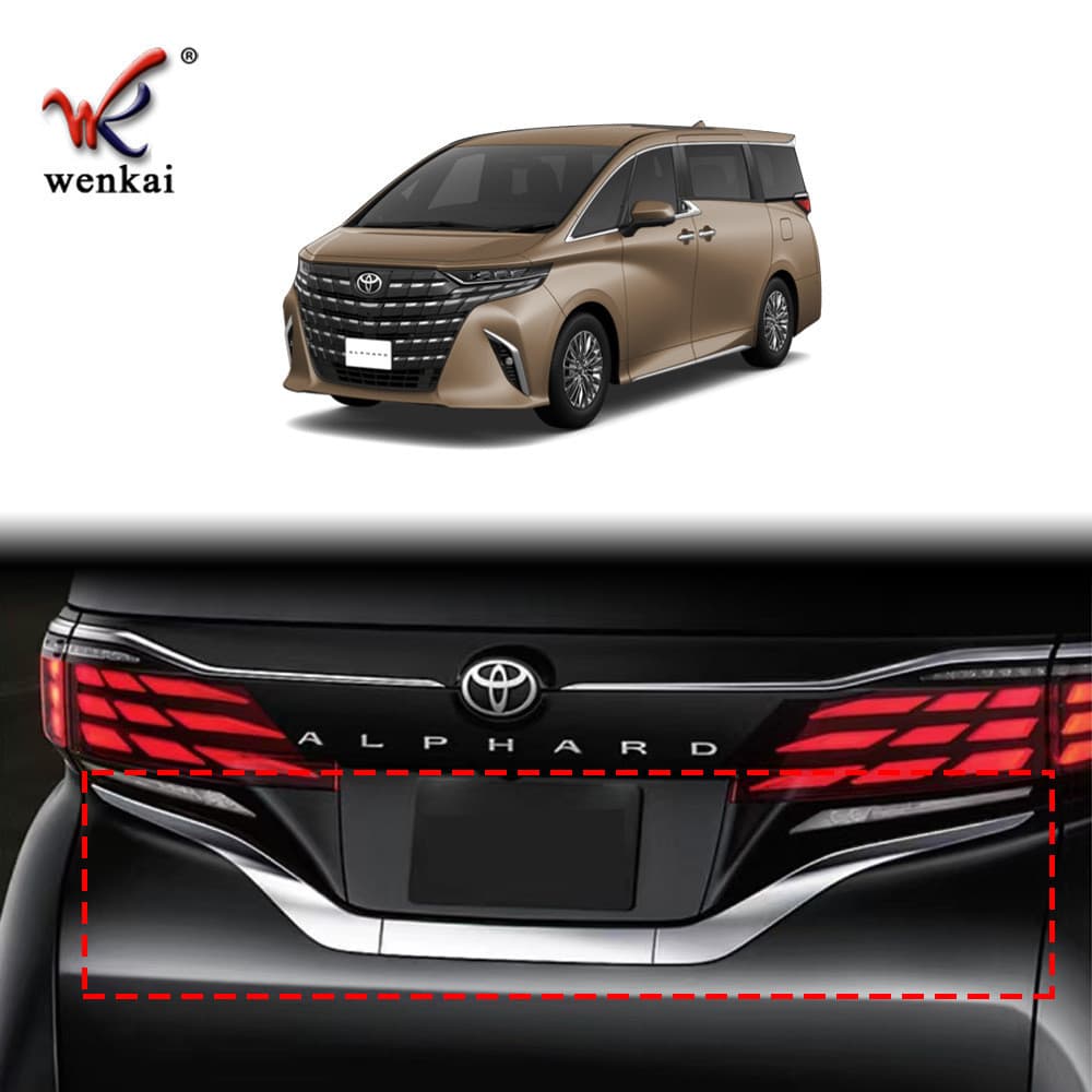 Adequado para modelos Toyota23 Alphard Moldura de placa de licença modificada Guarnição traseira superior Série Vellfire